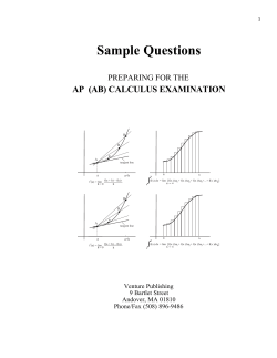 Sample Questions AP  (AB) CALCULUS EXAMINATION PREPARING FOR THE ∫
