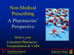 Non-Medical Prescribing A Pharmacists’ Perspective