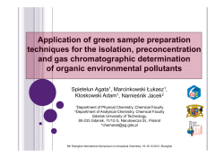 Application of green sample preparation techniques for the isolation, preconcentration