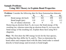 Sample Problem: Using MO Theory to Explain Bond Properties