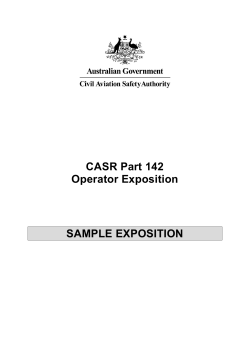 CASR Part 142 Operator Exposition SAMPLE EXPOSITION
