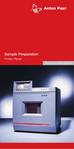 Sample Preparation Product Range ::: Clear Solutions in Sample Preparation