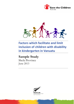 Sample Study Factors which facilitate and limit inclusion of children with disability
