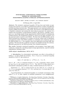 STOCHASTIC VARIATIONAL INEQUALITIES: RESIDUAL MINIMIZATION SMOOTHING/SAMPLE AVERAGE APPROXIMATIONS Abstract.