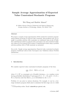 Sample Average Approximation of Expected Value Constrained Stochastic Programs