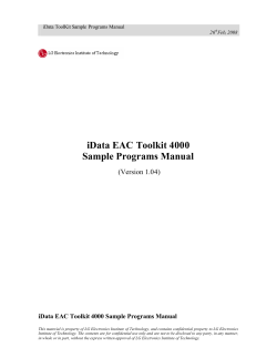 iData EAC Toolkit 4000 Sample Programs Manual (Version 1.04)