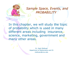 Sample Space, Events, and PROBABILITY of probability which is used in many