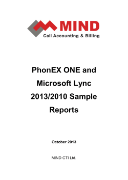PhonEX ONE and Microsoft Lync 2013/2010 Sample Reports