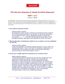109 Interview Questions &amp; Sample Excellent Responses: PART 1 of 2