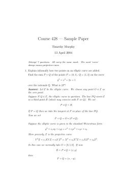 Course 428 — Sample Paper Timothy Murphy 13 April 2004