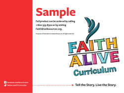Sample Tell the Story. Live the Story. 1-800-333-8300 or by visiting