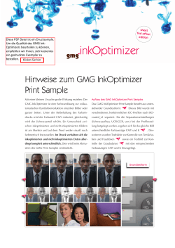Hinweise zum GMG InkOptimizer Print Sample sheet fed offset