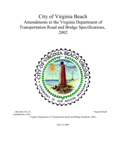 City of Virginia Beach Amendments to the Virginia Department of 2002