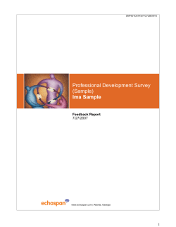Professional Development Survey (Sample) Ima Sample