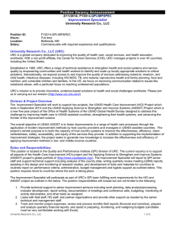 Position Vacancy Announcement Improvement Specialist  2/11/2014; FY20