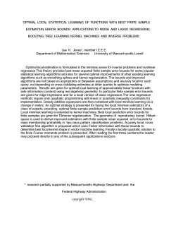 OPTIMAL  LOCAL  STATISTICAL  LEARNING  OF ... ESTIMATION  ERROR  BOUNDS:  APPLICATIONS TO  RIDGE ...