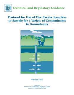 Protocol for Use of Five Passive Samplers in Groundwater