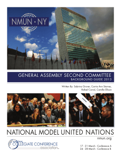 NMUN NY • GENERAL ASSEMBLY SECOND COMMITTEE