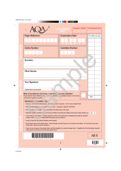 Sample leave blank Paper Reference: Examination Date: