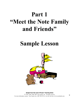 Part 1 “Meet the Note Family and Friends” Sample Lesson