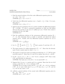 MATH 3740 Name SAMPLE QUESTIONS FOR FINAL 12/12/2012