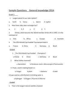Sample Questions    General knowledge 2014