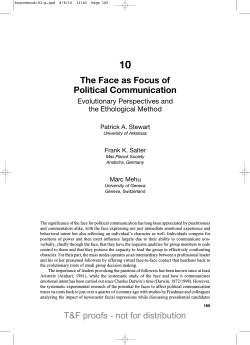 10 The Face as Focus of Political Communication Evolutionary Perspectives and