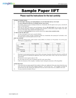 Sample Paper IIFT  Please read the Instructions for the test carefully