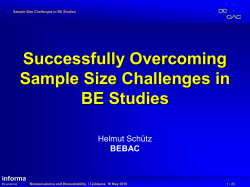 Successfully Overcoming Sample Size Challenges in BE Studies Helmut Schütz