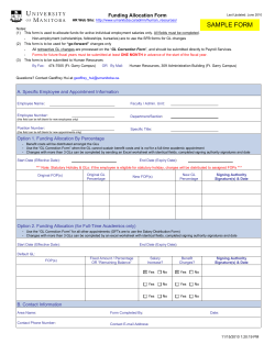 Funding Allocation Form