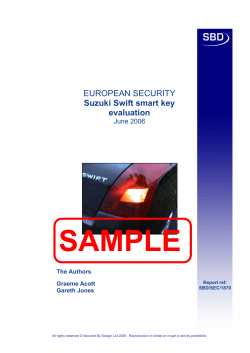 SAMPLE EUROPEAN SECURITY Suzuki Swift smart key evaluation