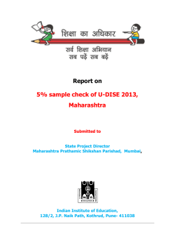 Report on  5% sample check of U-DISE 2013, Maharashtra