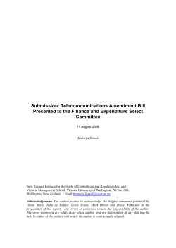 Submission: Telecommunications Amendment Bill Presented to the Finance and Expenditure Select Committee