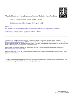 Vitamin C Intake and Mortality among a Sample of the... James E. Enstrom; Linda E. Kanim; Morton A. Klein Epidemiology