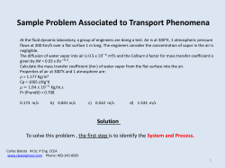 Sample Problem Associated to Transport Phenomena