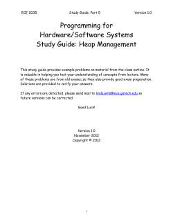 Programming for Hardware/Software Systems Study Guide: Heap Management