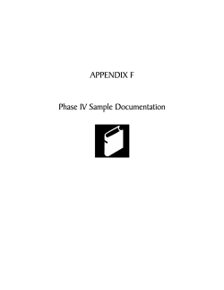 APPENDIX F  Phase IV Sample Documentation