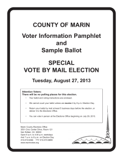 COUNTY OF MARIN Voter Information Pamphlet and Sample Ballot
