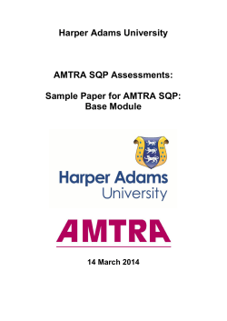 Harper Adams University AMTRA SQP Assessments: Sample Paper for AMTRA SQP: Base Module