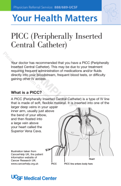 SAMPLE Your Health Matters PICC (Peripherally Inserted Central Catheter)