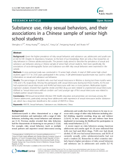 Substance use, risky sexual behaviors, and their school students