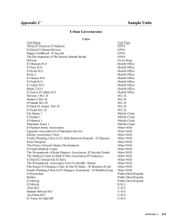 Appendix C Sample Units Urban Governorates
