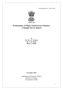 Performance of Major Social Sector Schemes: A Sample Survey Report  By