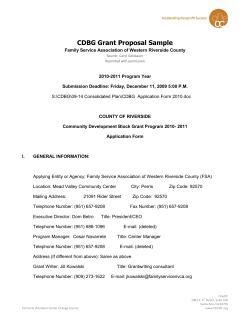 CDBG Grant Proposal Sample