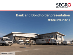 Bank and Bondholder presentation 19 September 2013 Geopost, Enfield