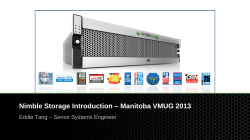 Nimble Storage Introduction – Manitoba VMUG 2013 1