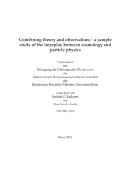 Combining theory and observations - a sample particle physics