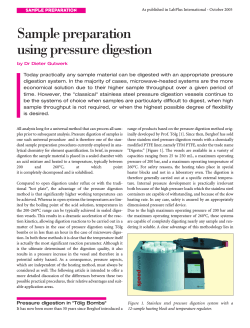 Sample preparation using pressure digestion