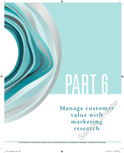 Part 6 Sample chapter Manage  customer value  with