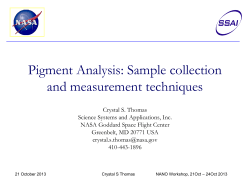 Pigment Analysis: Sample collection and measurement techniques